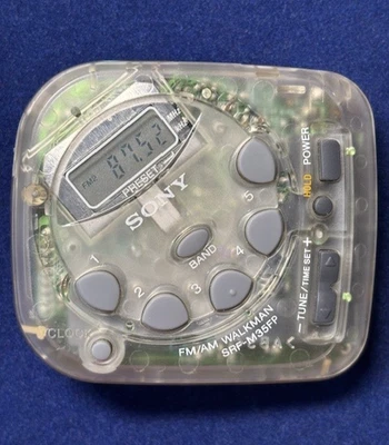 Sony AM/FM Walkman Model SRF-M35FP Clear Portable Radio-Prison Issued CLEAN/RARE - Image 1 of 4