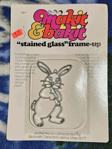 Vintage Makit Bakit Bunny Rabbit Suncatcher Ornament Frame Only NOS - Picture 1 of 1