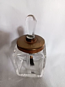 geheimnisvoller Glasbehälter Messingabdeckung und Borstenpinsel Tinkturenglas - Picture 1 of 6