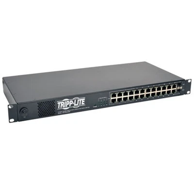 24-Port Gigabit Ethernet Switch with 12 Outlet PDU, 2 SFP and 8 PoE+ Ports, 120W - Image 1 of 3