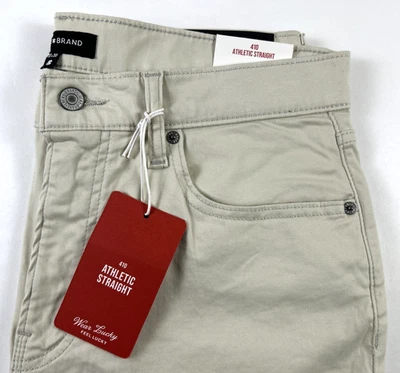 NEW LUCKY BRAND Size 33x30 Men's Pant 5 Pocket Sand 410 Athletic Straight $99 - Image 1 of 4