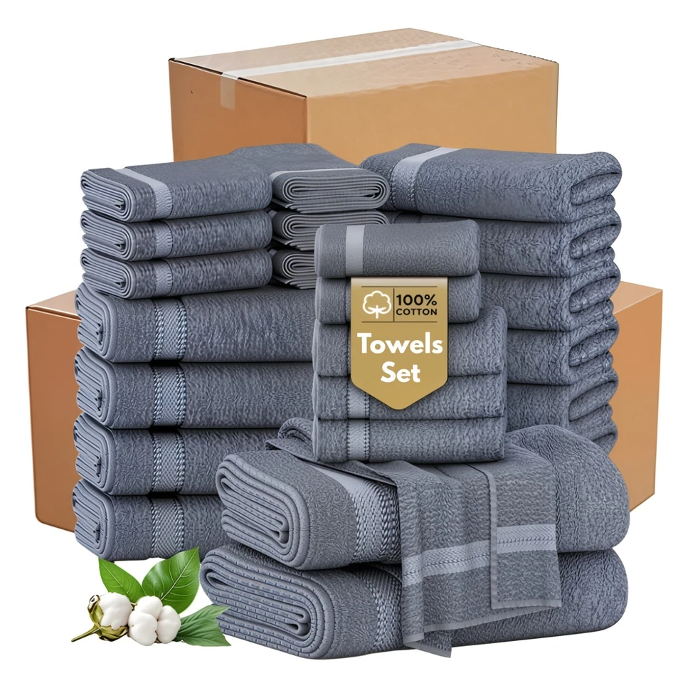 100% Egyptian Cotton Super Soft Towels Set 600GSM Bath Towel Hand XL Bath Sheets - Image 1 of 1