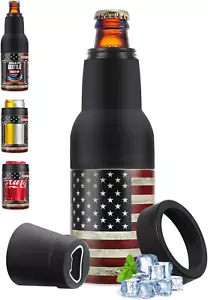 4-In-1 Can Cooler & Bottle Holder with Opener, Double Walled Stainless Steel Ins - Picture 1 of 12