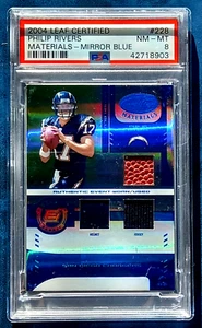 PHILIP RIVERS 2004 LEAF CERTIFIED MATERIALS - MIRROR BLUE #228 RC 22/50 PSA 8 SP - Picture 1 of 2