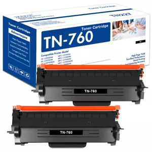 Cartucho de tóner TN760 TN730 para impresora Brother DCP-L2550DW HL-L2350DW 2x negro - Imagen 1 de 5