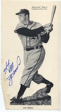 1954 Philadelphia Athletics Sticker Gus Zernial Autograph