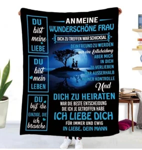 Kuscheldecke Wohndecke Flanell Fleecedecke Sofadecke Frau Muttertag Geschenk - Bild 1 von 8