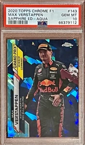 /99 PSA 10 RC Max Verstappen 2020 Topps Chrome F1 Sapphire Aqua Refractor Rookie - Picture 1 of 3