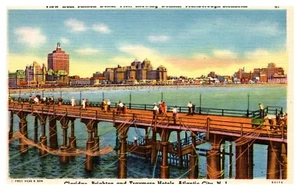 Million Dollar Pier Atlantic City New Jersey Leinen Postkarte - Bild 1 von 2