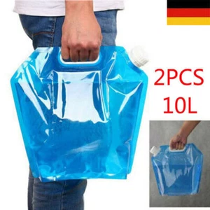 2Stk 10L Wasserkanister faltbar Wassersack Wasserbehälter Camping Kanister - Bild 1 von 7