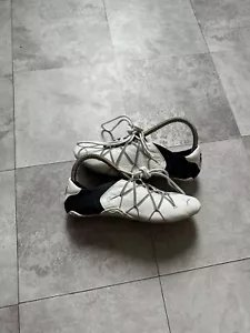 Vintage Puma Women’s Ballet Flats Leather Slip On Lace Up Y2K Shoes Sz 7 US RARE - Picture 1 of 11