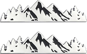 Emblema de árbol de montaña de nieve para coche, 2 piezas insignia de logotipo gráfico de montañas, maletero Mou - Imagen 1 de 12