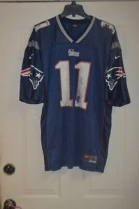 VTG Y2K NIKE TEAM NFL FOOTBALL NEW ENGLAND PATRIOTS #11 DREW BLEDSOE JERSEY LRG - Picture 1 of 12
