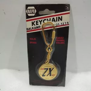 Vintage ZX Schlüsselanhänger Datsun Nissan Z 240 260 280 300 Emaille auf massivem Messingring Fob - Bild 1 von 7