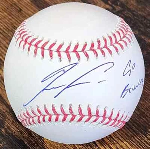 SUPERSTAR RONALD ACUNA JR SIGNED OMLB "GO BRAVES" INSCRIBED BASEBALL BECKETT *** - Picture 1 of 6