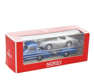 NEW 1/64 Scale Mercedes Benz Blue Wonder Transport Vehicle&300SL Car Alloy Model - Picture 1 of 9