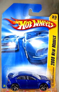 2008 Hot Wheels #23 New Models 23/40 2008 LANCER EVOLUTION Blue w/Chrome OH5 Sp - Picture 1 of 5