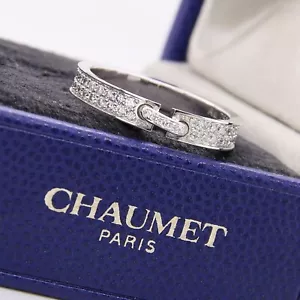 Chaumet Liens Éevidence Oro Blanco 18 quilates Banda de Diamante 4mm 18k Talla P - EU 56 - Imagen 1 de 2