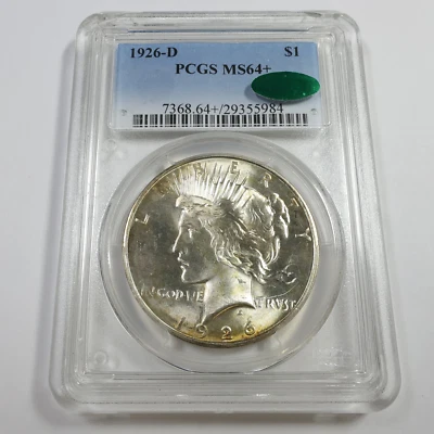 1926 D PCGS CAC MS64 + PLUS - Silver Peace Dollar - $1 US Coin #54832A - Image 1 of 3