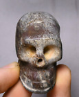 4.5Cm Hongshan Old Jade Carving Culture Carve Skeleton Head Skull Amulet Pendant