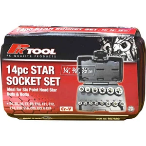 PKTool E-star Socket Set - 14 Piece 1/4", 3/8" & 1/2" Drive - RG7589 - Picture 1 of 1