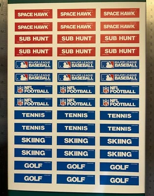 INTELLIVISION FRONT LABELS GAMES CARTRIDGES REMPLACEMENT WATERPROOF & DURABLE - Image 1 of 4