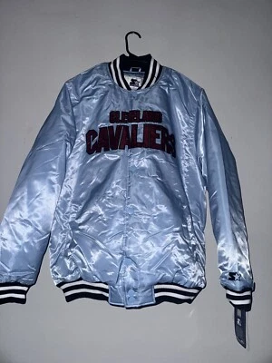 Starter Cleveland Cavaliers Faux Satin Jacket Men's Size XL Blue Cavs NBA Bomber - Image 1 of 4