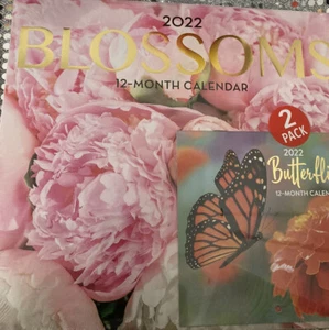 Calendario Flores 2021 12 meses flores con bono de mariposa mini calendario - Imagen 1 de 3