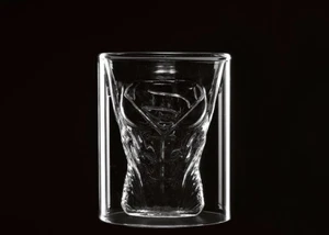 DC Comics Justice League Superman Body Double Layer Glass Heat Resistant Cup - Picture 1 of 8