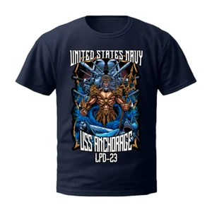 Camisa militar USS Anchorage LPD-23 King Neptune Shellback regalo veterano - Imagen 1 de 2