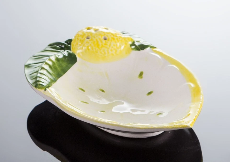 BASSANO KERAMIK Zitronen Beilage Ausgefallene italienische Keramik Relief 13x8,5 - Bild 1 von 1