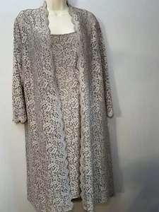 Alex Evenings 2-teiliges geblümtes Chiffon Ameisen-Nickel-Kleid mit Jacke Größe 12 neu mit Etikett - Bild 1 von 6