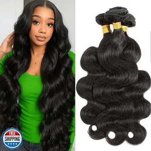 Paquetes de cabello humano 12 14 16 pulgadas 12A paquetes de ondas corporales cabello humano 100 % sin usar - Imagen 1 de 5
