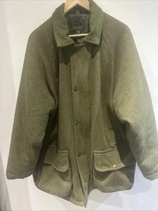 Tweed Shooting Hunting Jacket Beating Mens Medium XL Green Waterproof Turnstone - Picture 1 of 12