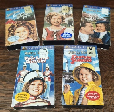 Shirley Temple VHS(Lot Of 5)Movie Collection 20thCentury Fox Pre-owned Excellent Foto 1 de 4
