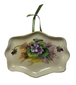 Plato colgante vintage Weisley China flores del mes febrero violetas - Imagen 1 de 6