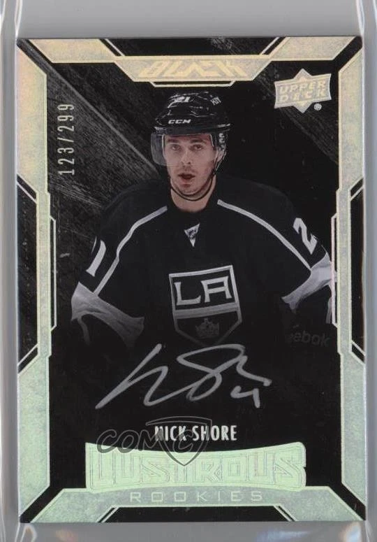 2015-16 UD Black Lustrous Rookies Signatures /299 Nick Shore #37 Rookie Auto RC - Image 1 of 2