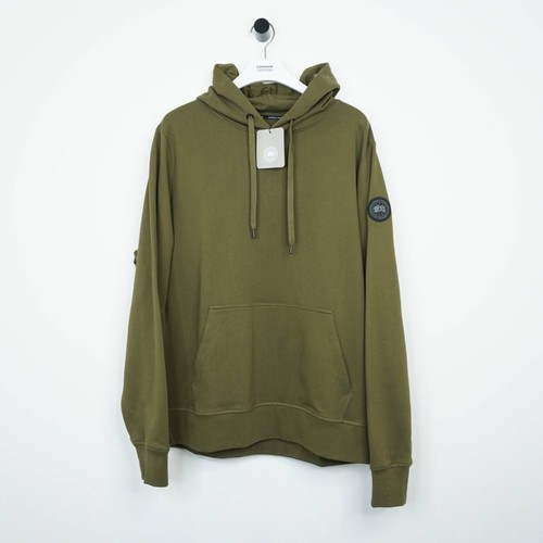 Felpa con cappuccio Canada Goose Black Label verde militare Huron prezzo consigliato £ 295