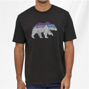 Camiseta Patagonia Algodón Orgánico Camiseta Gráfica Oso Para Hombre Talla M Negra - Imagen 1 de 9