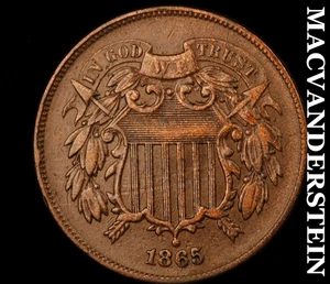 1865 Zwei Cent - seltenes extra feines besseres Datum ohne Reserve #D3953 - Bild 1 von 2
