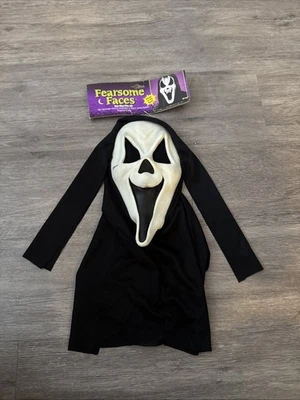 VTG Tagged 90s Fun World Fearsome Faces Scream Mask "Happy Ghost" Glows in Dark - Image 1 of 4