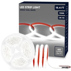 Luxrite LED Strip Lights 16.4FT, 4000K, 400 Lumens/FT, Cut to Length, 4.5W/FT - Picture 1 of 7