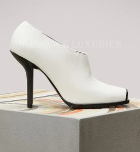 STELLA MCCARTNEY BOOTS WHITE METAL SQUARE TOE ANKLE BOOTIES $795 sz IT 41 US 11 - Picture 1 of 5