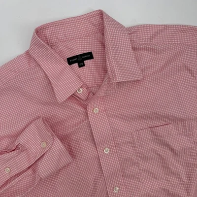 Camisa de vestir Robert Talbott para hombre 17-36 rosa guinga a cuadros manga larga Foto 1 de 4