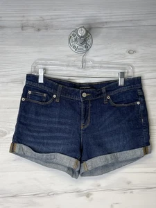 Banana Republic Shorts Womens 28 Dark Denim Roll Cuff Blue Casual Stretch SUM16 - Picture 1 of 12