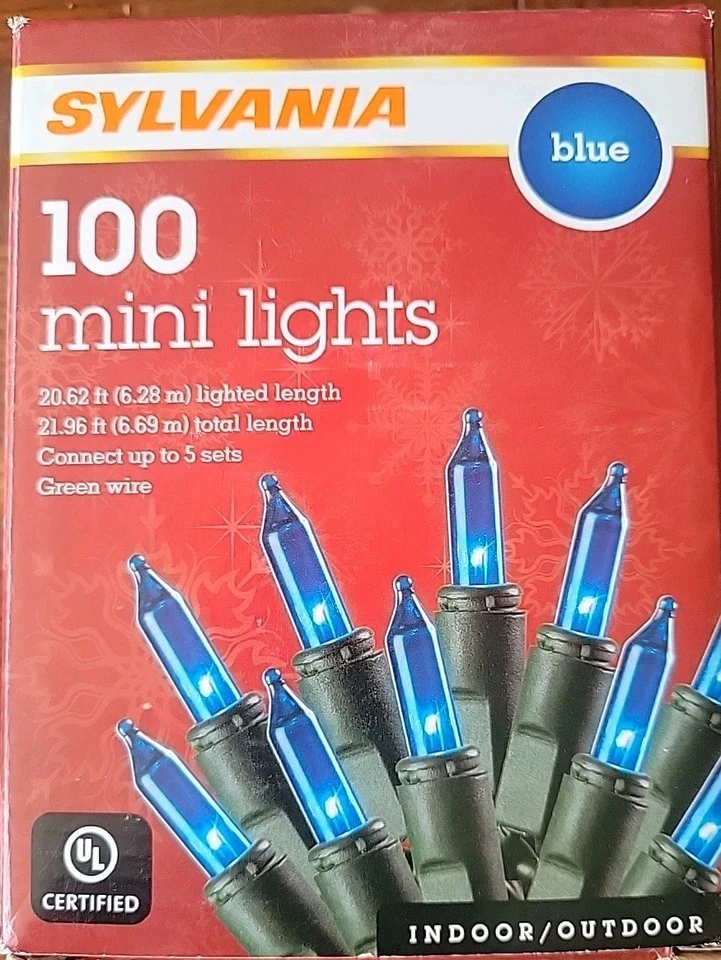 Sylvania 100 Mini lights Blue, green wire Indoor/Outdoor Christmas Lights - Image 1 of 1