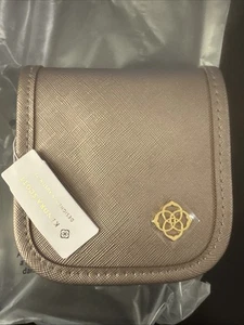 Kendra Scott Travel Jewelry Wallet Zip Pouch Brown Tone With Gold Zip NWT - Picture 1 of 3