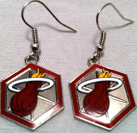 Miami Heat Hex Style Dangle Earrings Cover