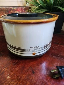 Olla de cocción lenta vintage Rival Crock-Ette marrón tostado modelo 3205 - Imagen 1 de 5