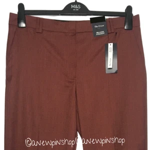 M&S Damenhose kupferbraun freya entspannt gerades Bein brandneu mit Etikett Markierungen - Bild 1 von 8